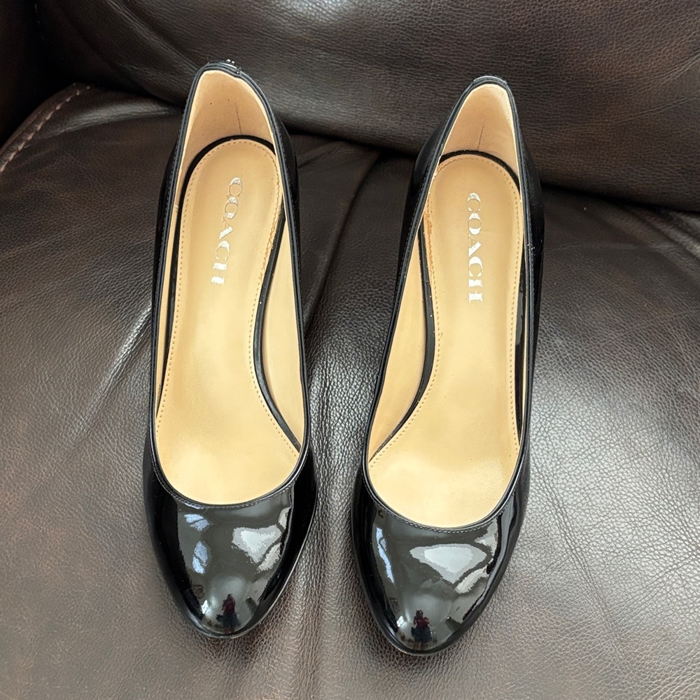 Coach Black Patent Leather Heels